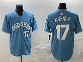 Men's Los Angeles Dodgers #17 Ohtani Light Blue Limited Stitched Jersey,baseball caps,new era cap wholesale,wholesale hats
